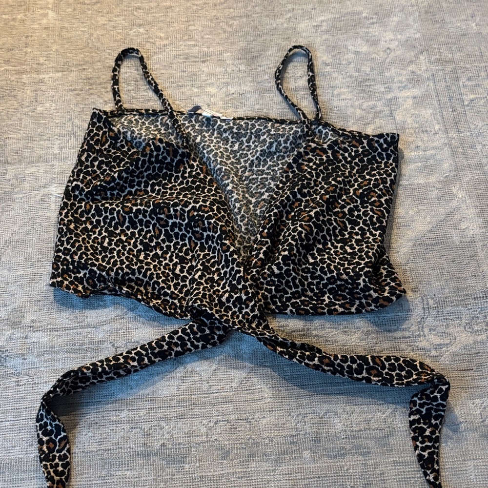 GB Girls Black and Brown Leopard Camisole